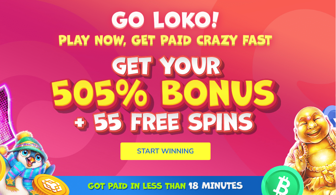 Crypto Loko main page welcome bonus