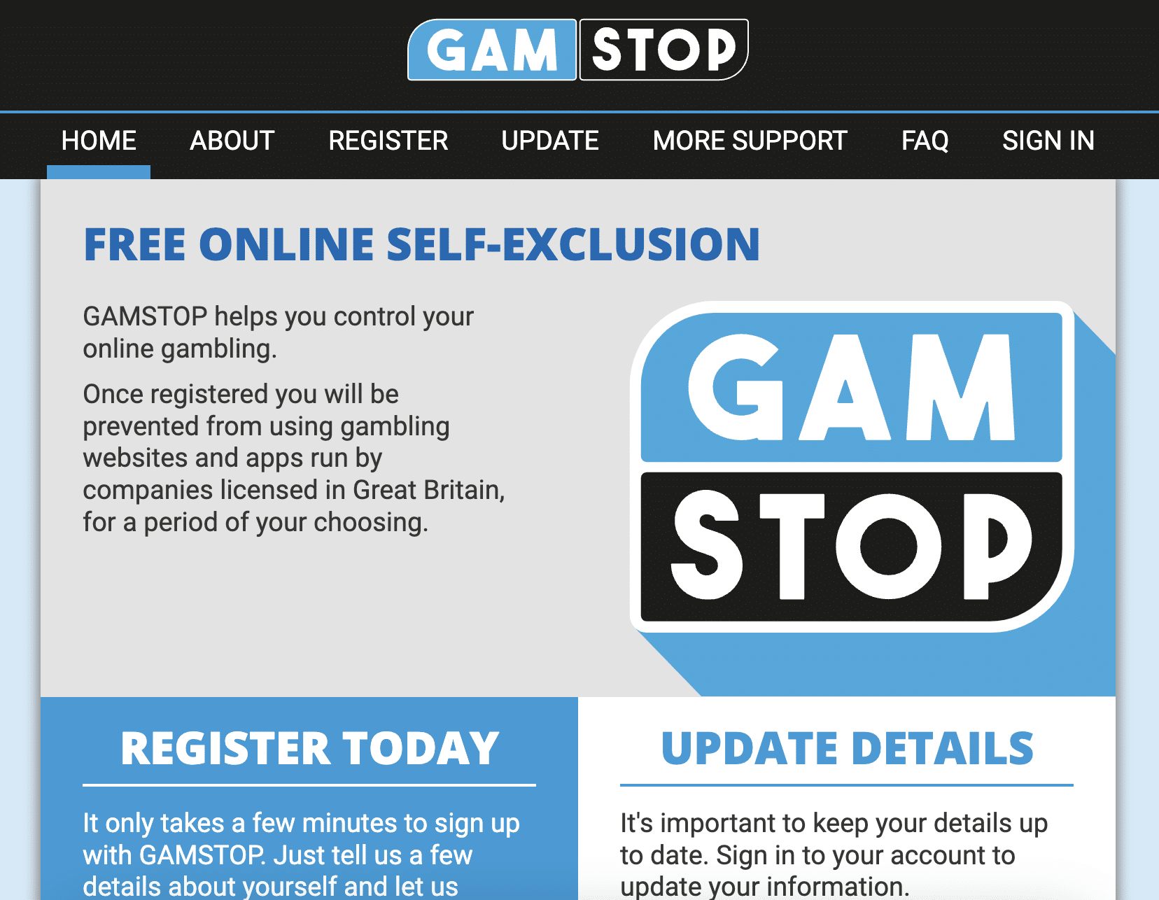 GAMSTOP self-exclusion