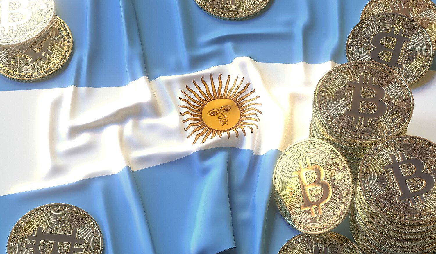 Argentina flag and bitcoin