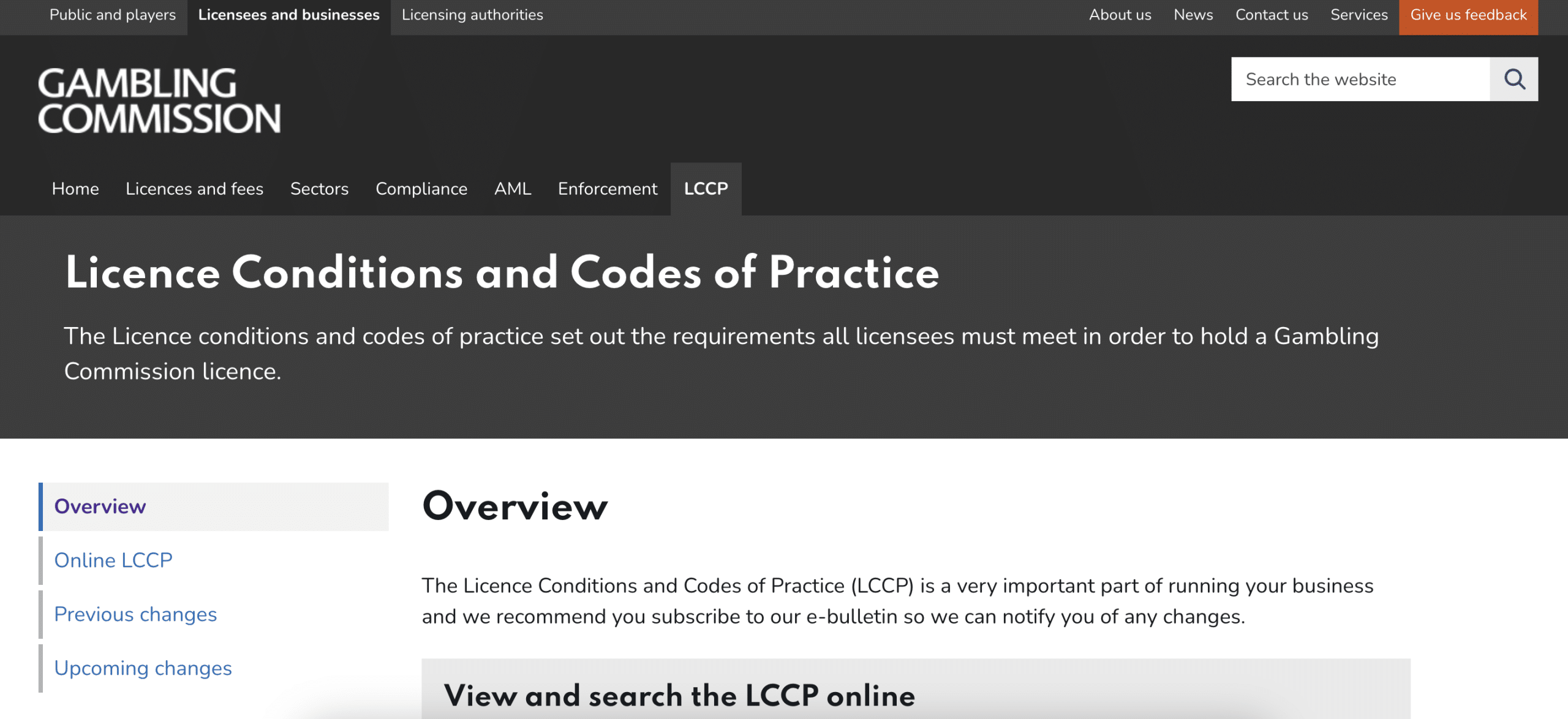Gambling Commission's Licence Conditions and Codes of Practice.