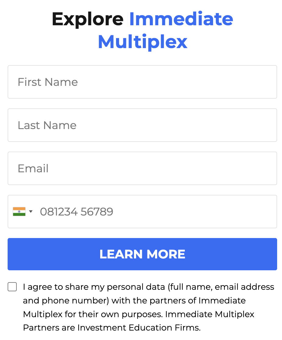 Create an Account on Immediate Multiplex