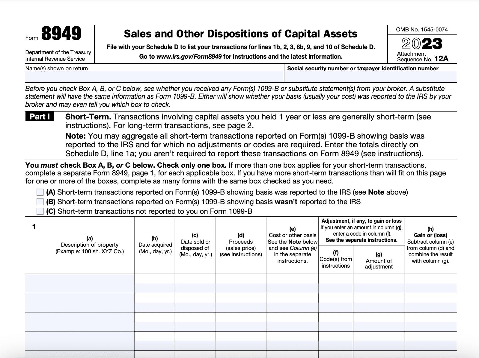 Form 8949 for crypto