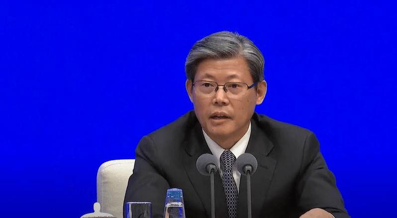 Xuan Changneng, the Deputy Governor of the People's Bank of China, speaking at a State Council Information Office press conference on January 24.