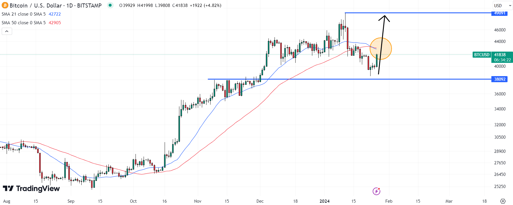 Bitcoin (BTC) Price Chart / Source: TradingView