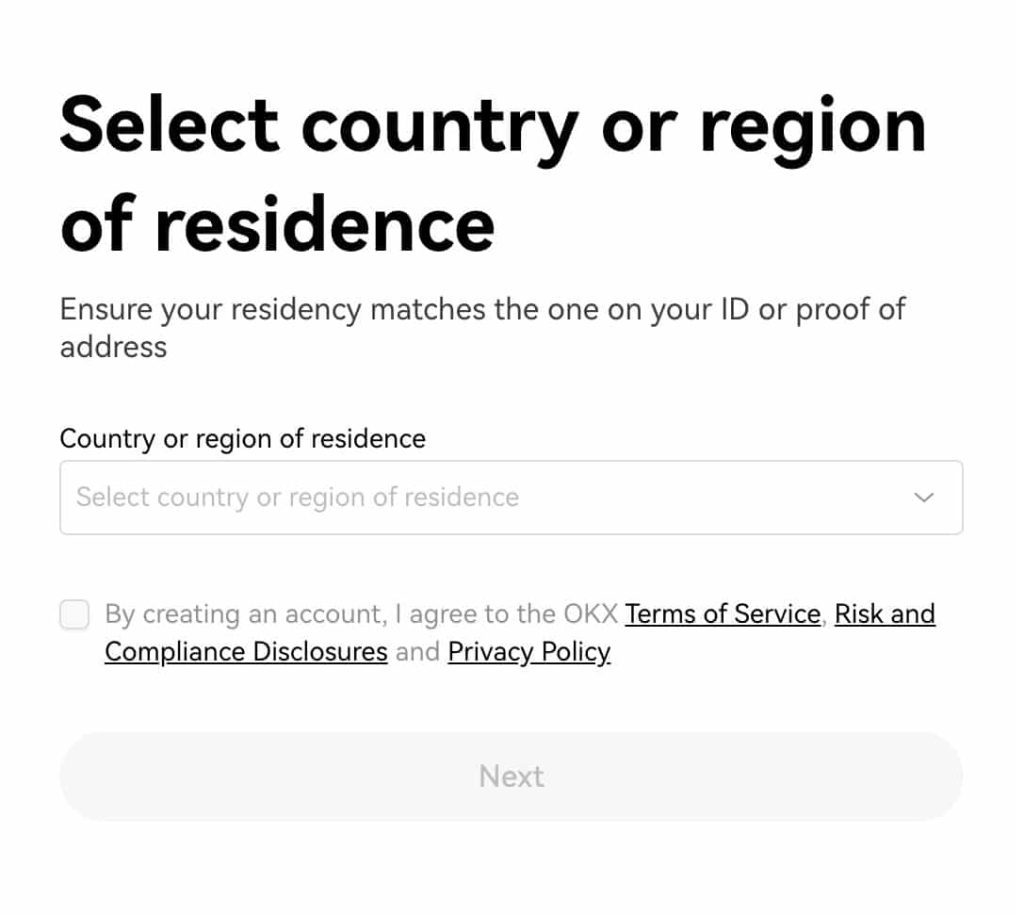OKX Select Country Module