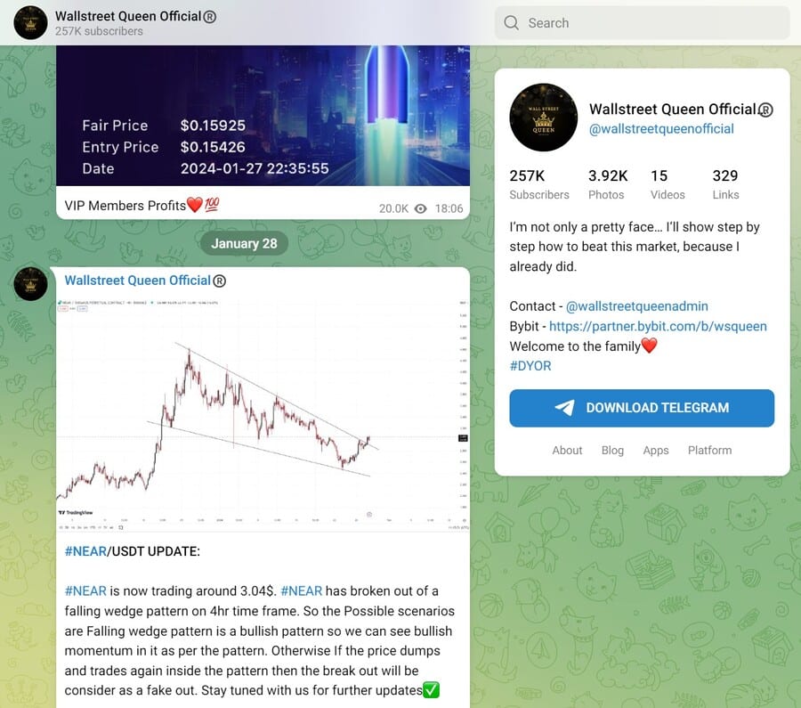 Wall Street Queen Telegram channel