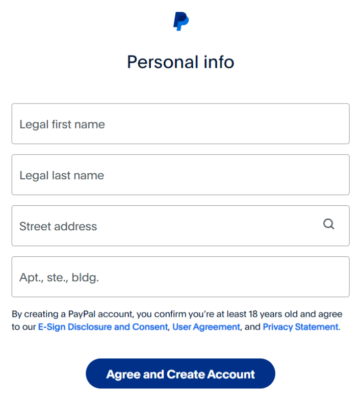 paypal add personal info