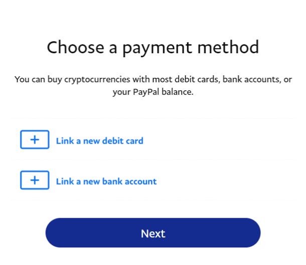paypal choose payment method