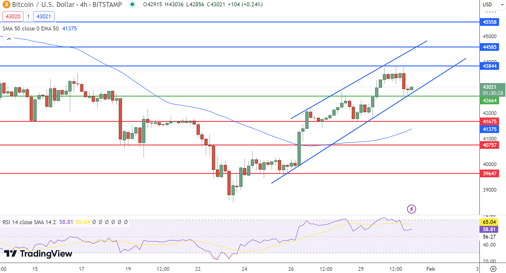 Bitcoin Price Chart - Source: Tradingview