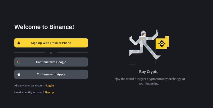 Binance signup