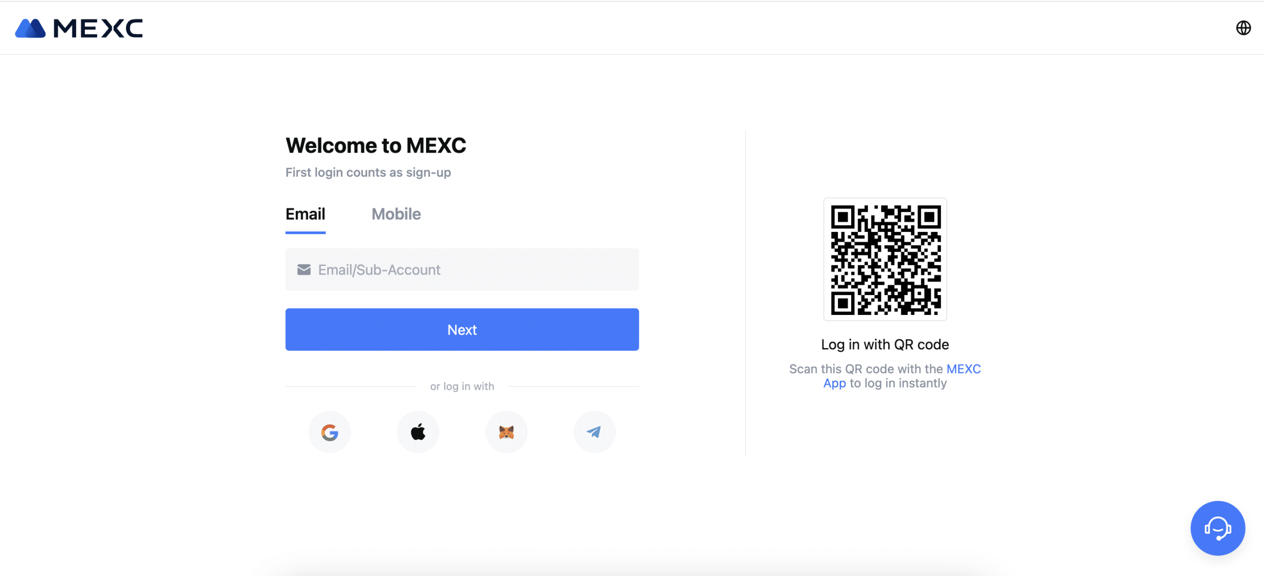 MEXC open account