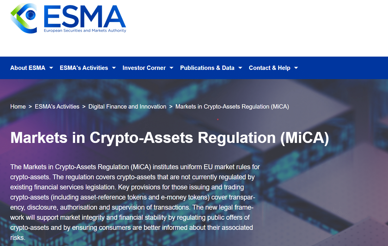 Markets in Crypto-Assets Regulation (MiCA)