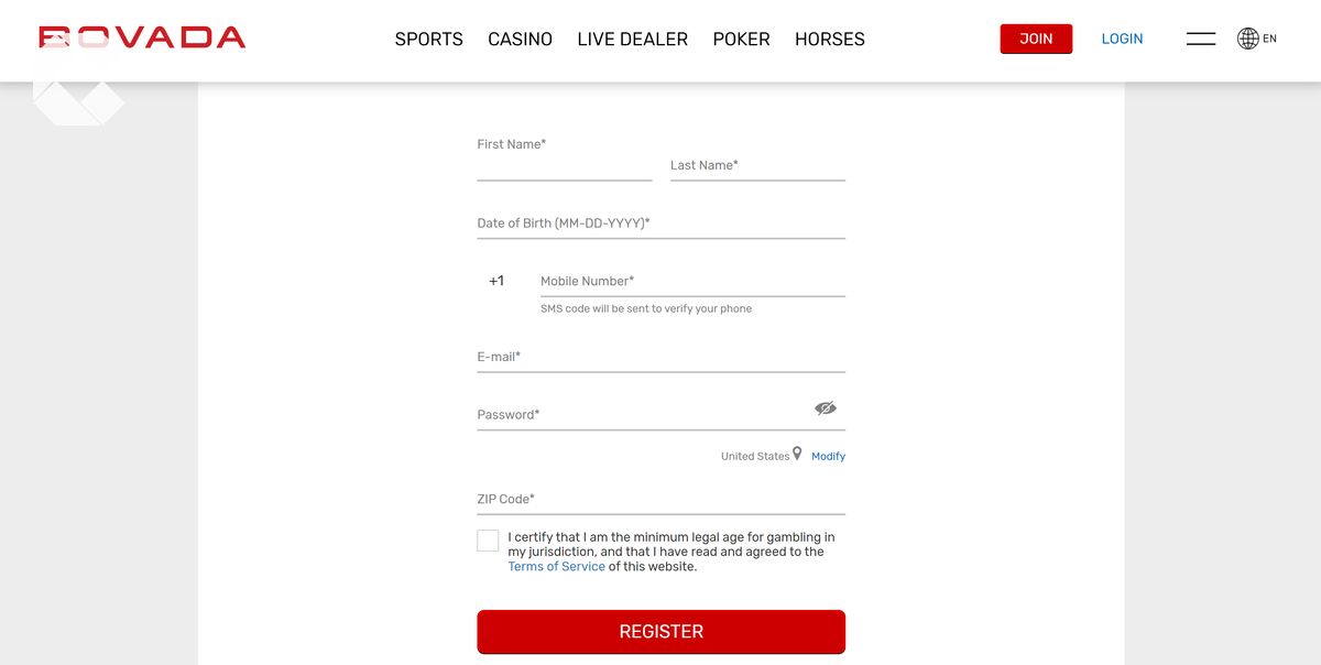 Bovada signup