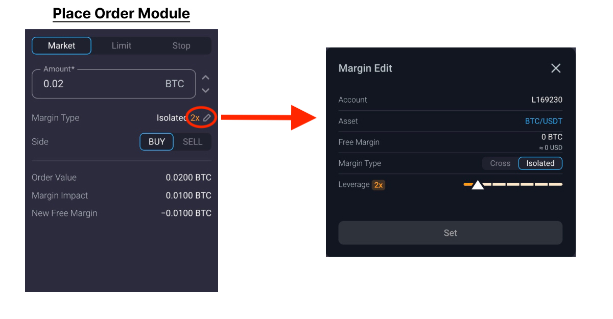 Place Order and Margin Edit Modules