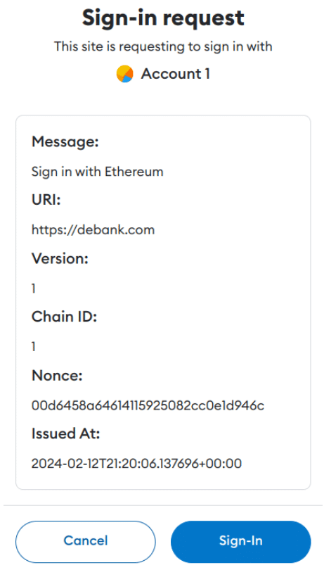 debank web3 signature request