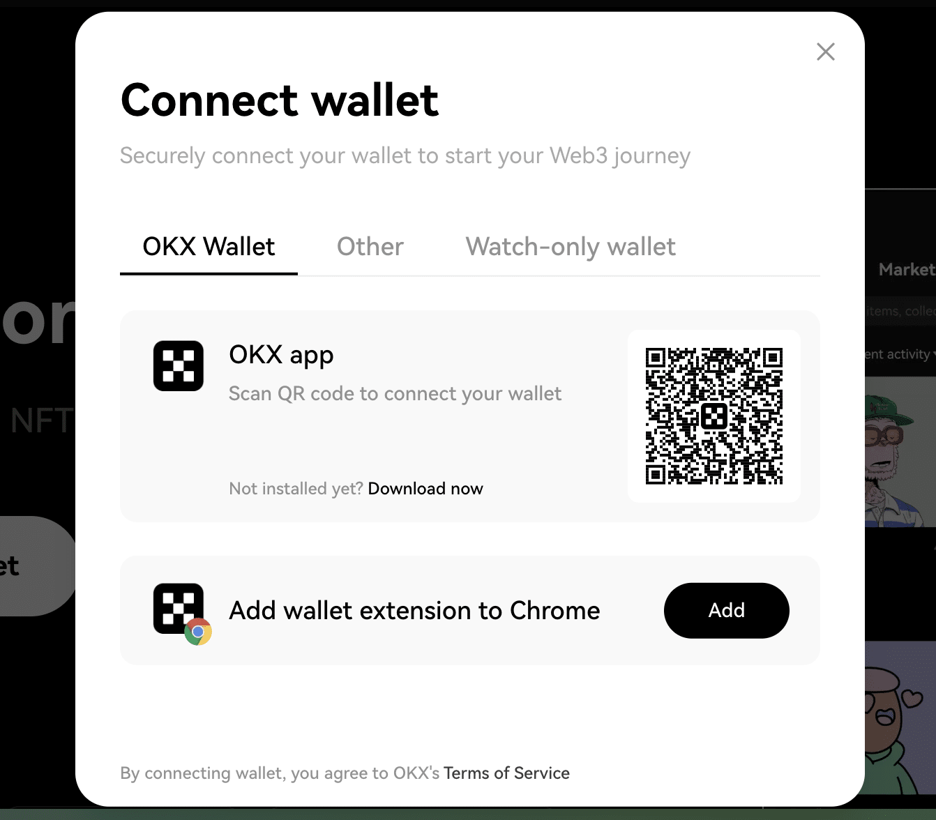 Connect wallet to decentralized exchange 