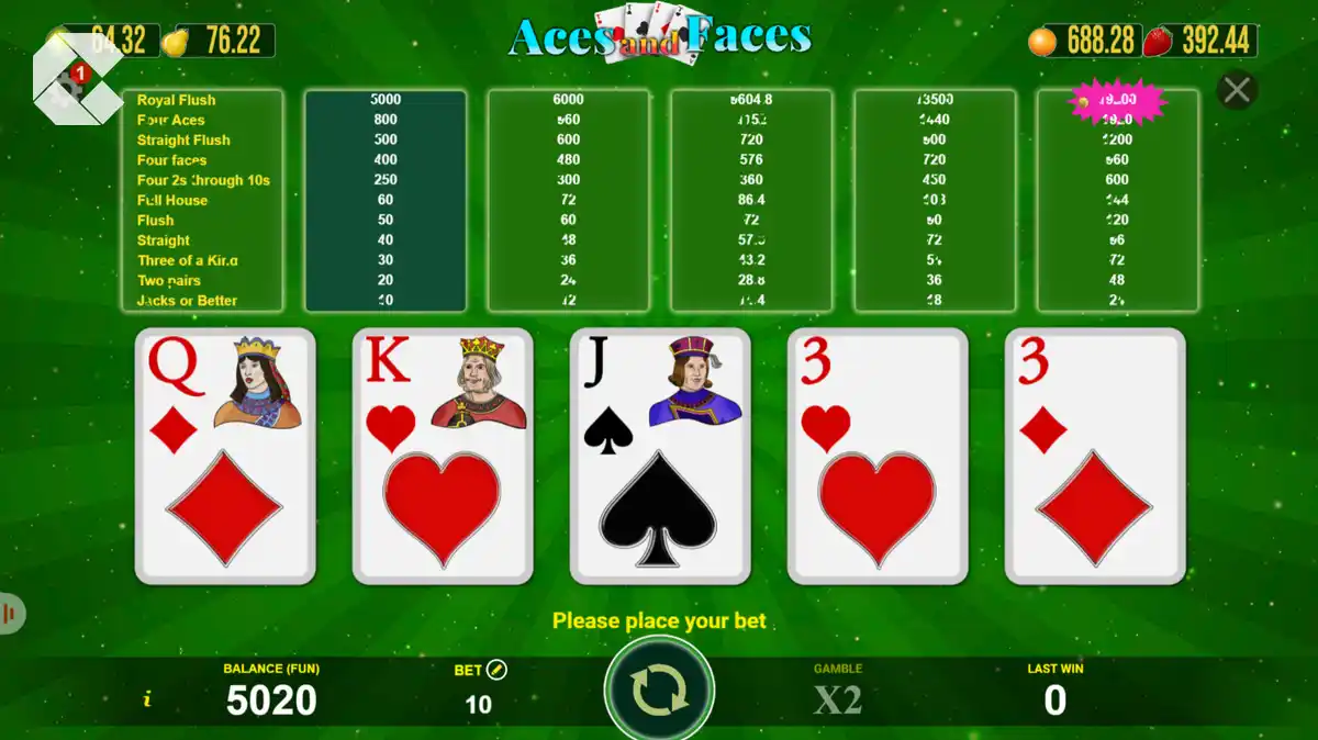 video poker strategy aces