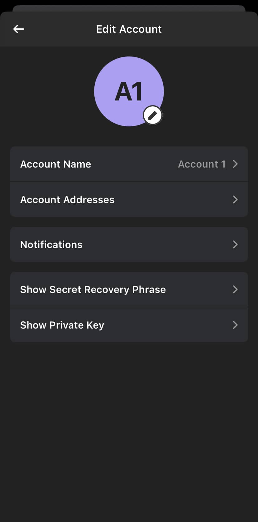 edit account details on phantom