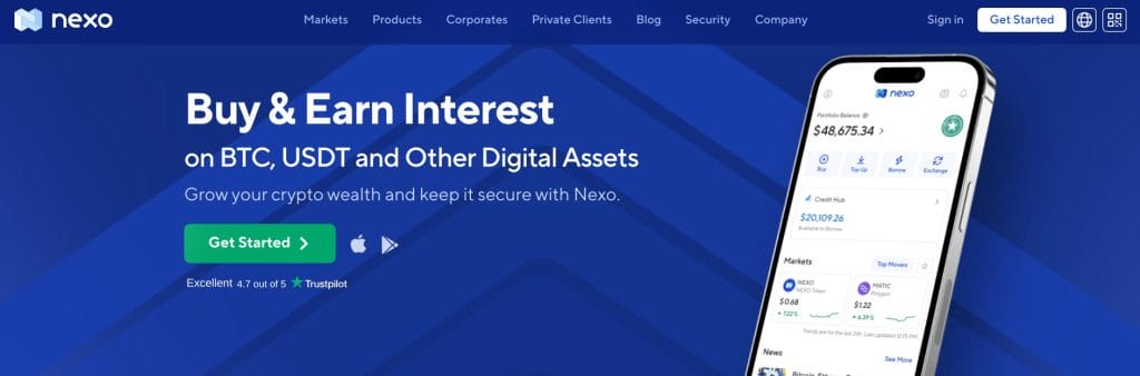 nexo homepage
