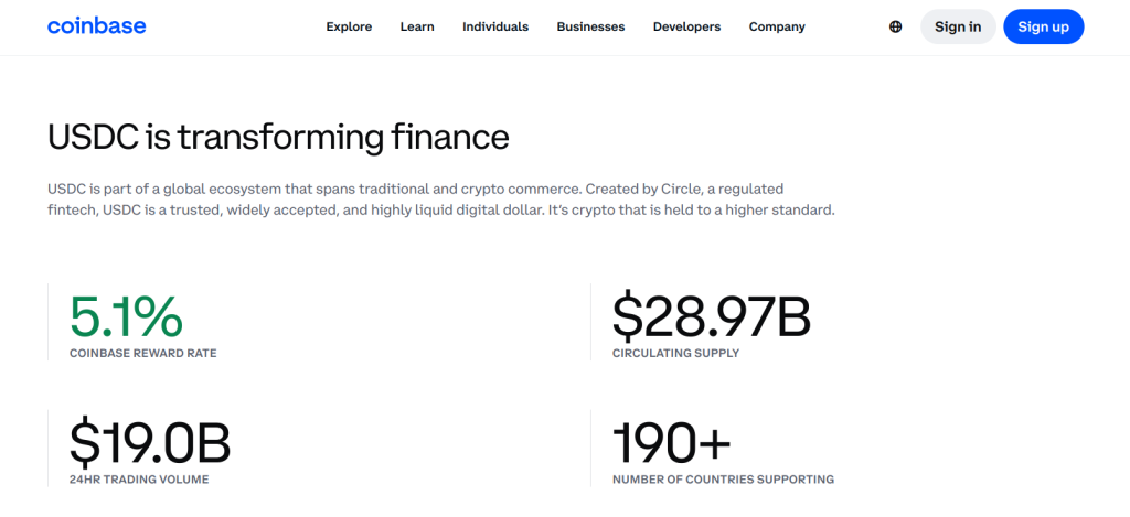 coinbase usdc yield