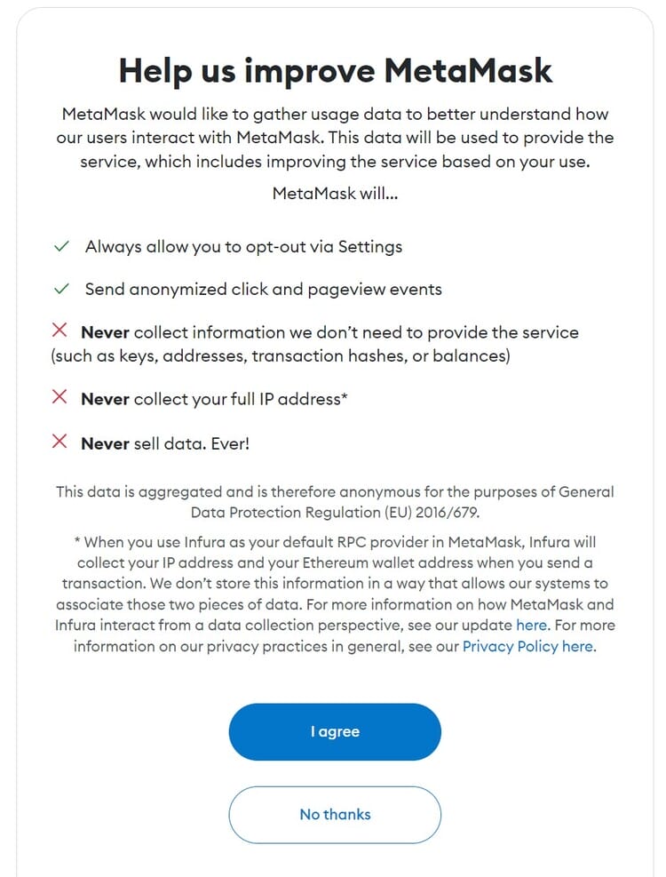 metamask terms