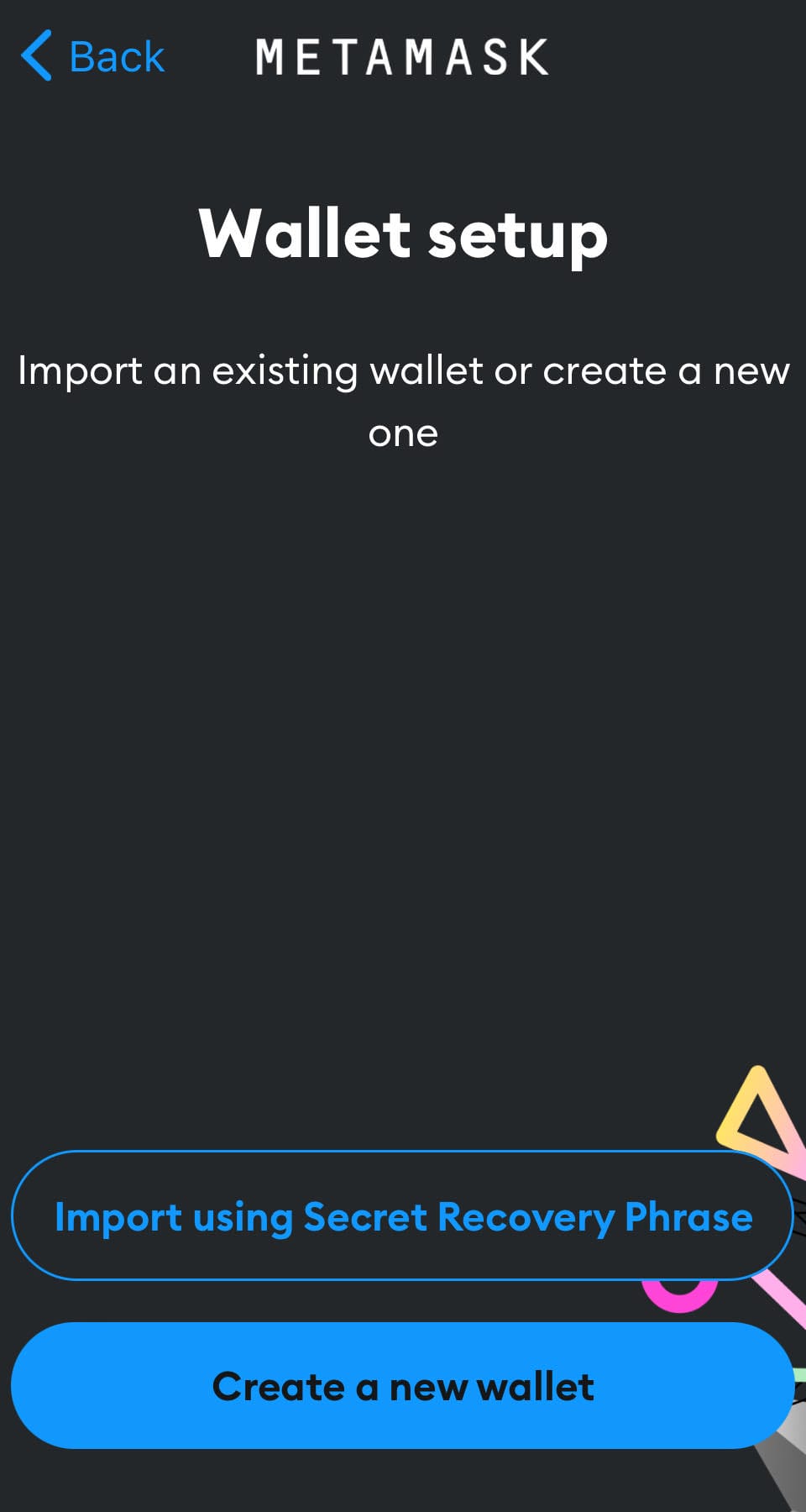 metamask wallet setup