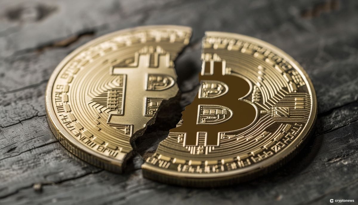 Bitcoin broken in half