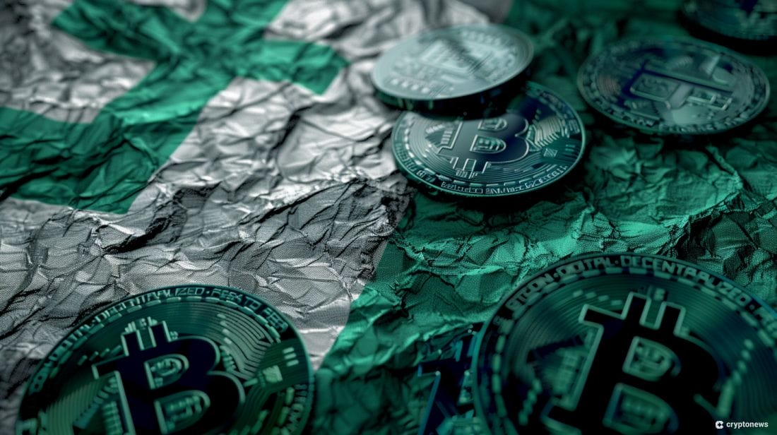 The Nigerian flag with cryptocurrencies symbolizing Nigeria Binance Nigeria Exec Nadeem Anjarwalla's extradition by INTERPOL Africa.