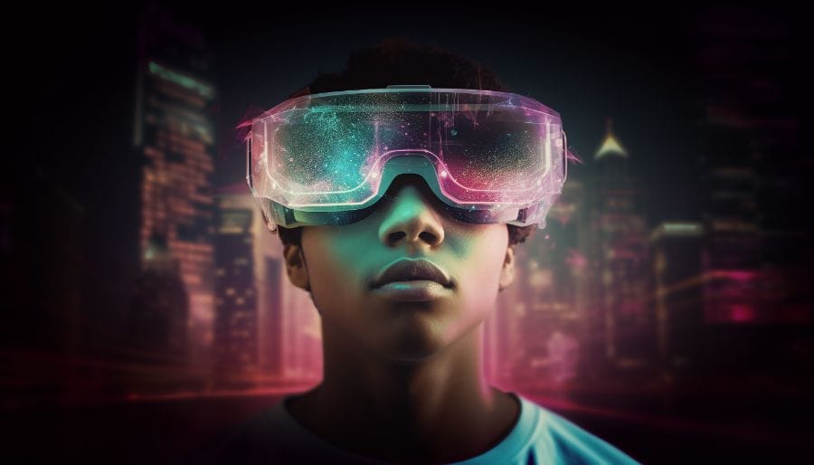 Person entering the Metaverse