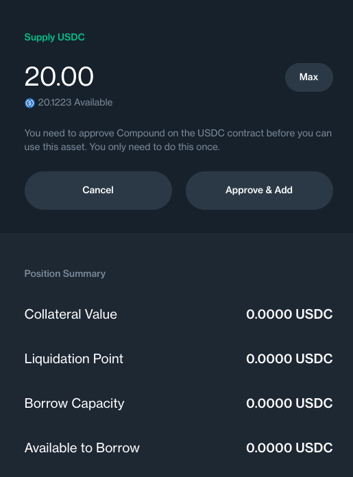 compound choose supply amount