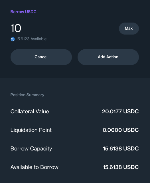 compound borrow usdc
