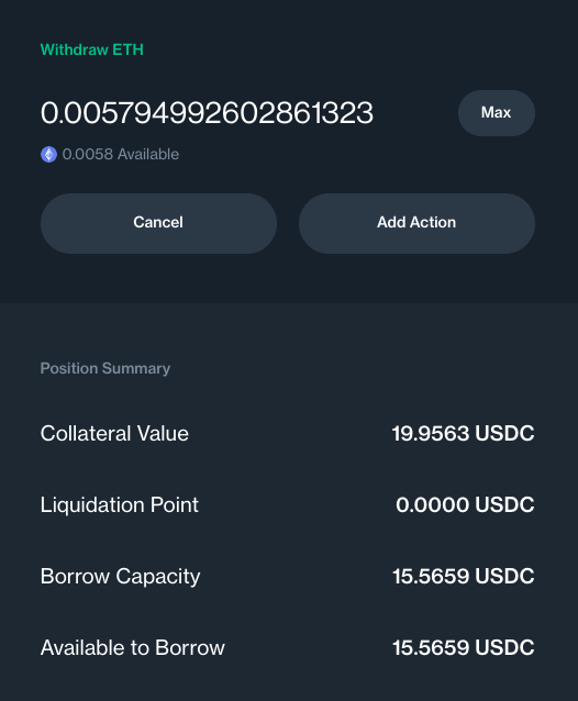 compound withdraw collateral