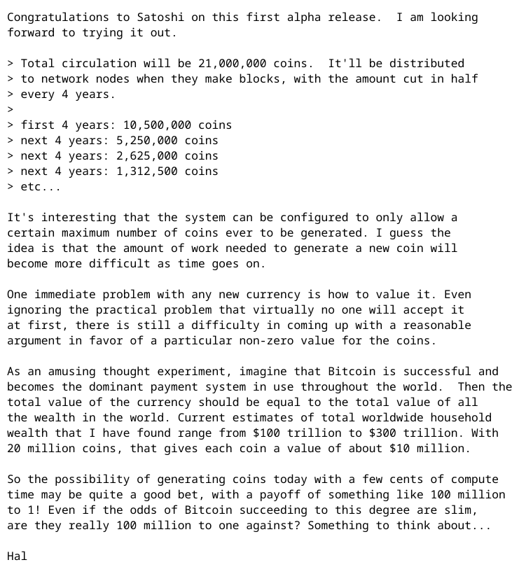 hal finney satoshi response