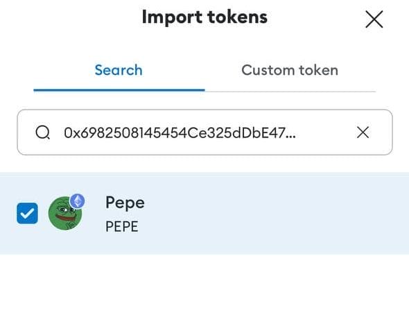 Confirming Token Addition on MetaMask