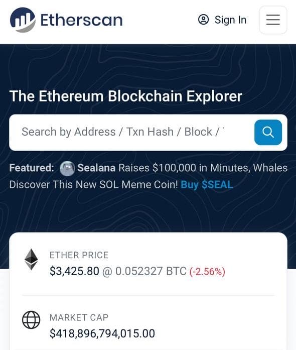 Etherscan site