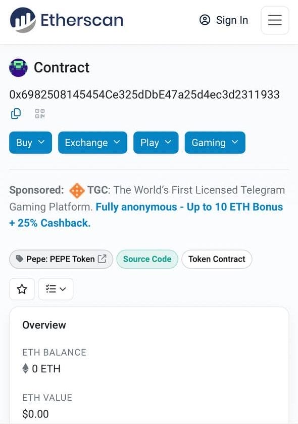 Entering Token Information