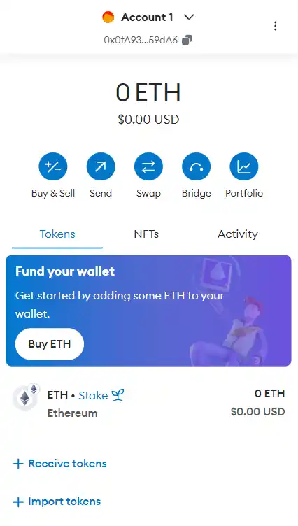 metamask mobile wallet screenshot