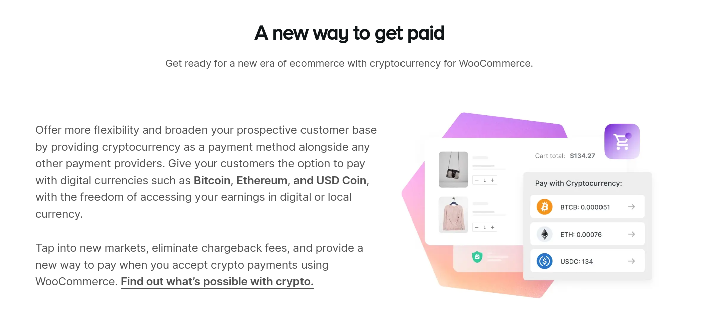 woocommerce crytpo payments