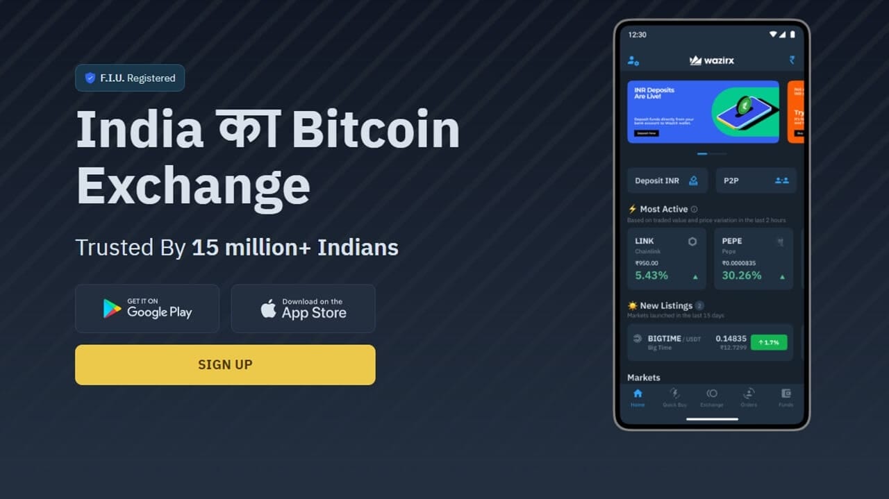 Image of Wazir X Sign Up Page
