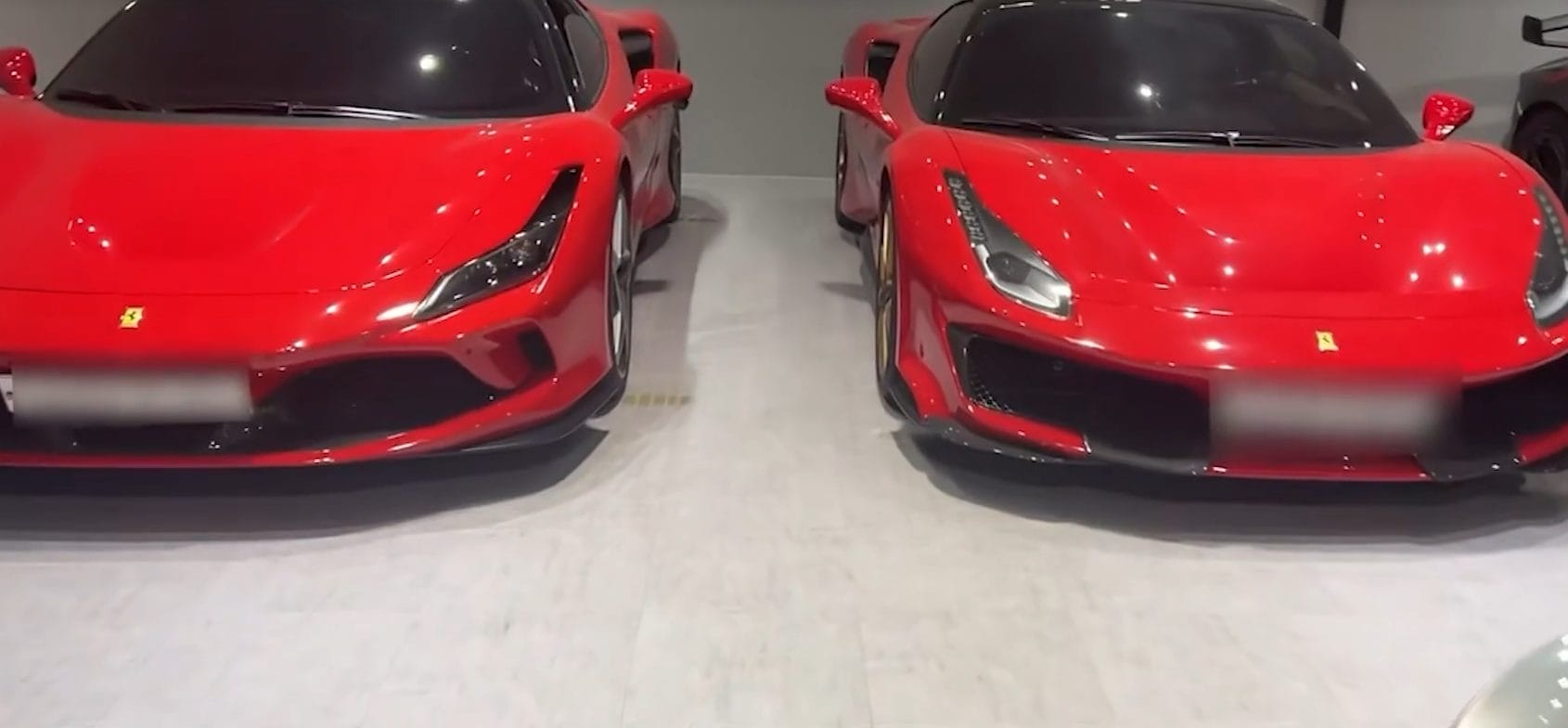 Some of the cars seized in prosecution raids.