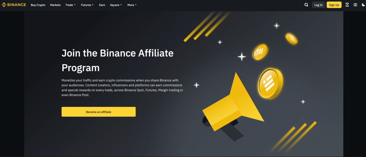 Binance affiliates page