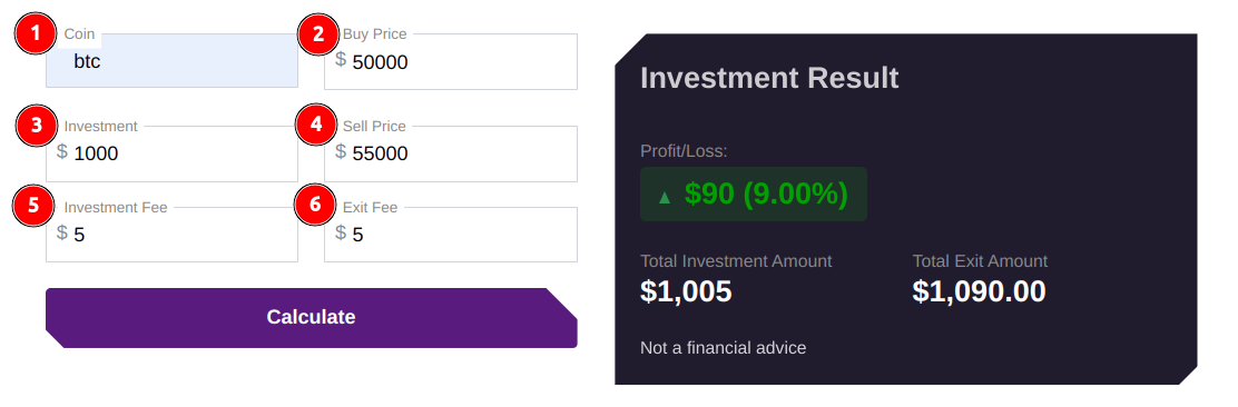 crypto profit calculator how to use