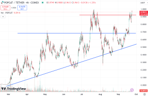 Popcat Technical Chart with Trendlines