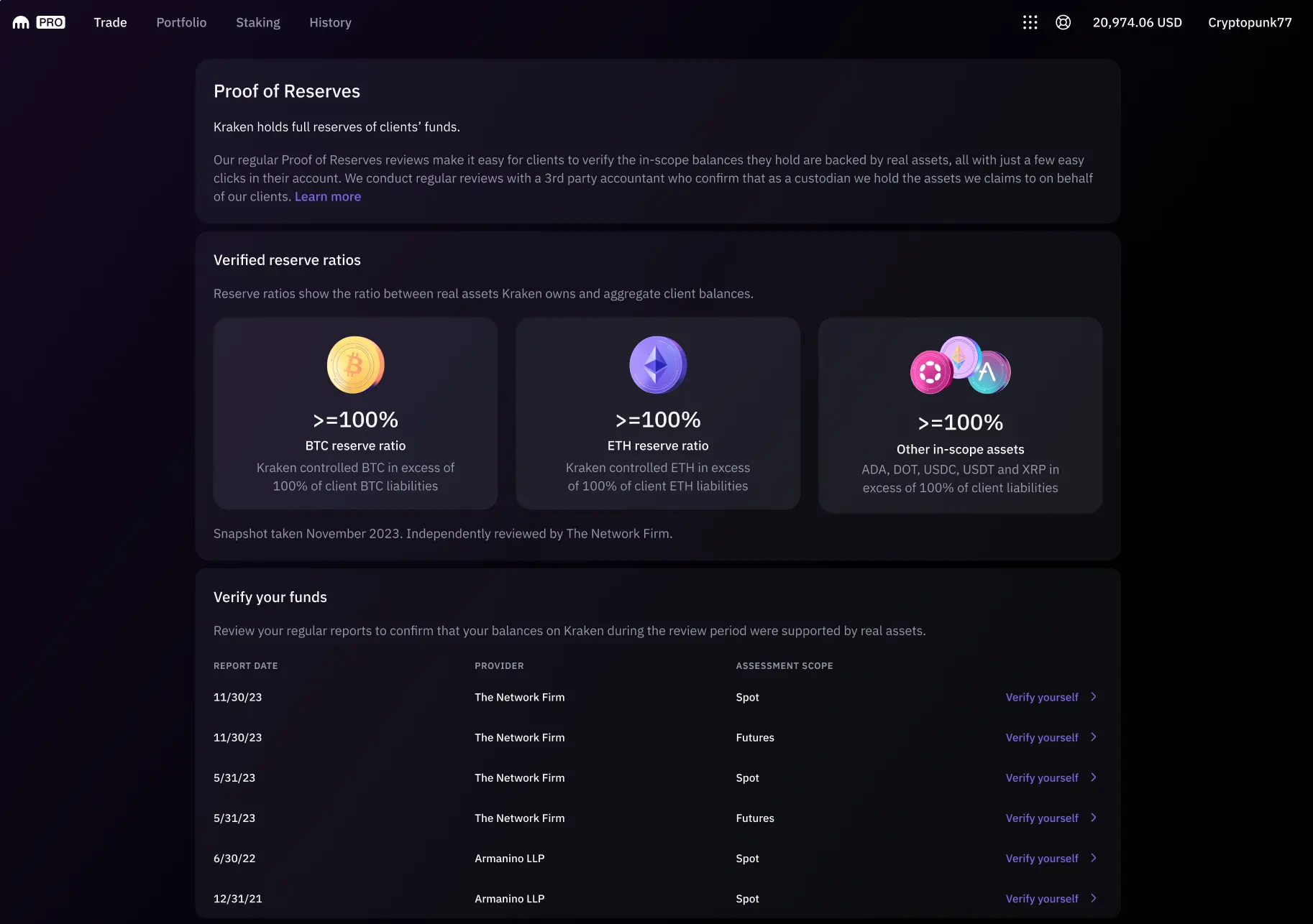 kraken proof of reserves