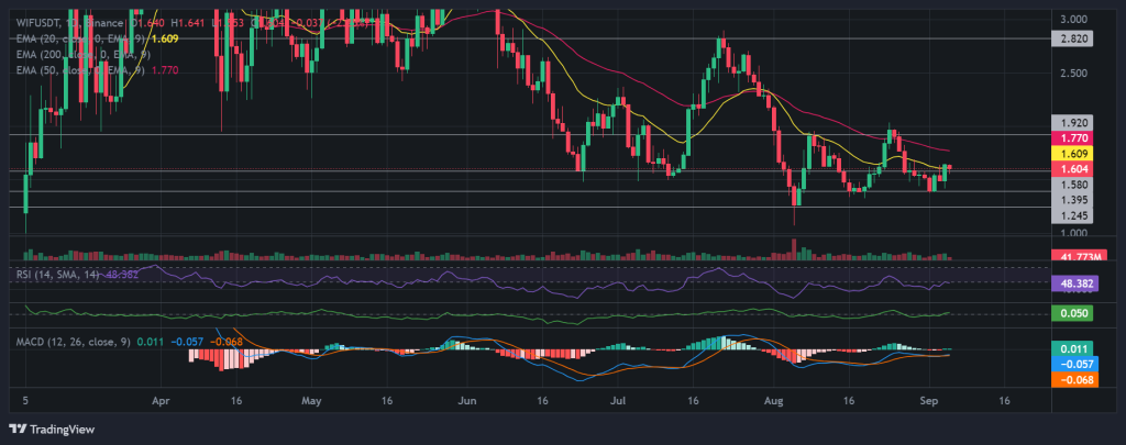 WIF / USDT 1D Grafiği, kritik destek. Kaynak: Binance.