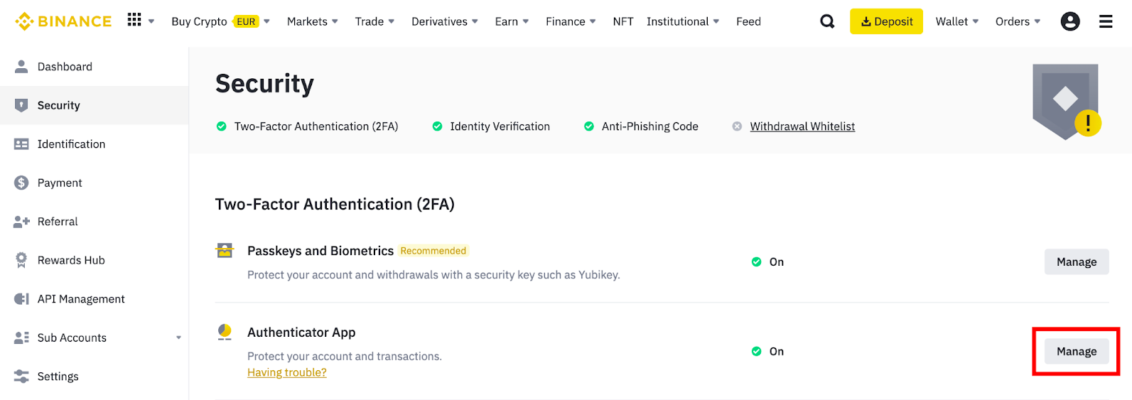 binance authenticator