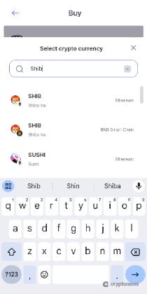 Search for SHIB in the search bar in the top right-hand corner and select your preferred trading pair.