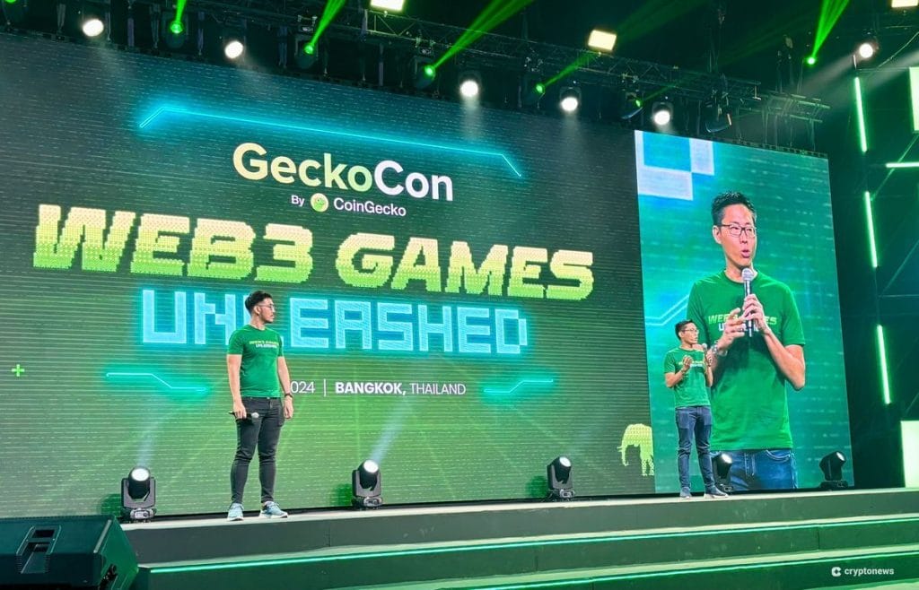 TM Lee and Bobby Ong co-founders of CoinGecko at GeckoCon 2024 in Bangkok, Thailand.