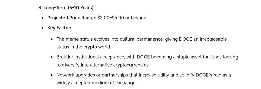 ChatGPT long-term prediction.