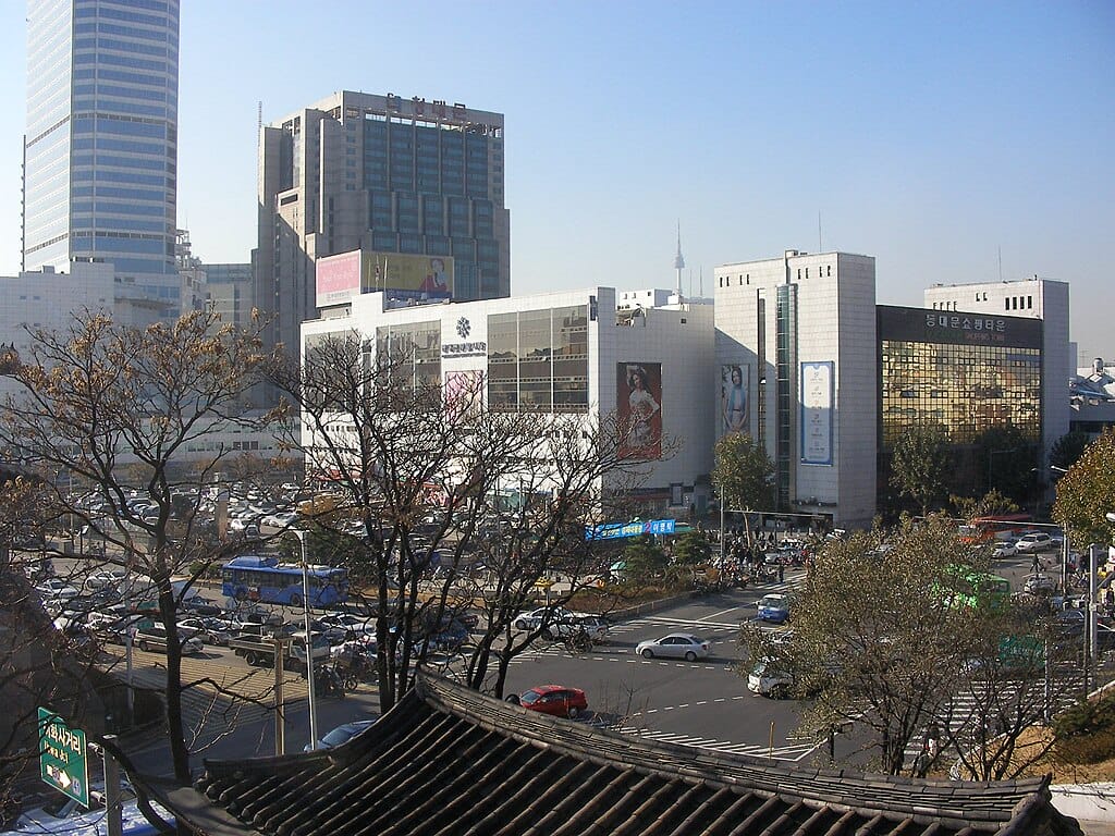 Shopping malls at Dongdaemun Market in Seoul, South Korea.